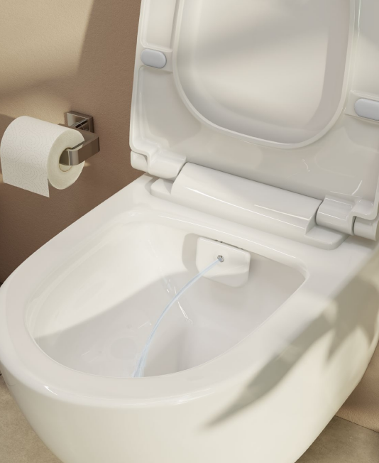 Vitra Integra Aquacare Rimless Wall Hung Toilet with Bidet Function and Soft Close Seat (70410036200)