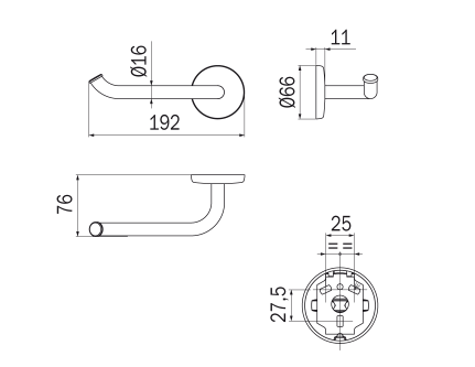 Inda Colorella Toilet Roll Holder Open Style 20x7hx8cm (A23250CR)