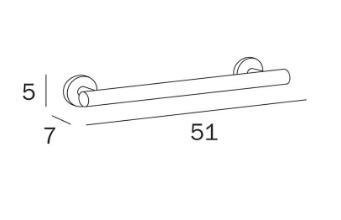 Inda Gealuna Grab Bar 51x5hx7cm (A1095BCR)