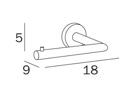 Inda Gealuna Toilet Roll Holder 18x5hx9cm (A1025ACR)