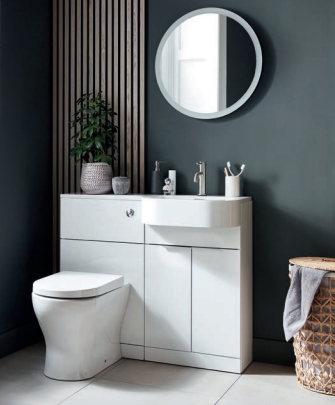 Kartell K-VIT Fusion P-Shaped 1010mm 2 Door Furniture Pack Gloss White, Right Hand (FU500DO-WT - FUS1010RH FU500WC-WT - ACC001N)