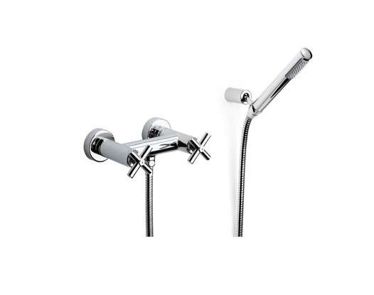 Roca Loft Wall Mounted Shower Mixer With Handset, Hose And Bracket, Chrome (A5A2043C00)