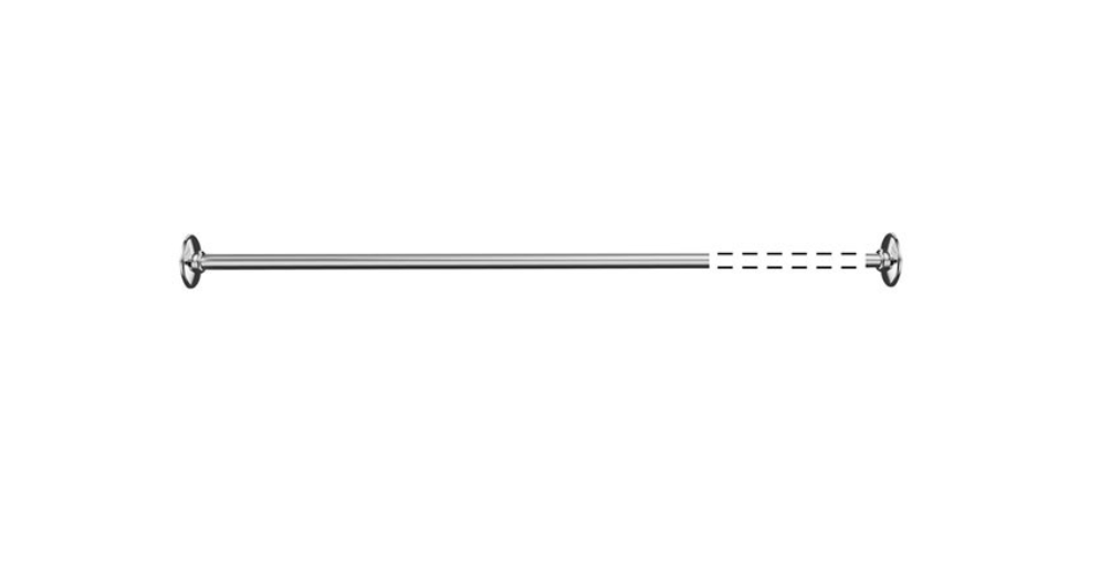 Inda Hotellerie Extendable Shower Rail 130/220cm - Chrome (A0146CAP)