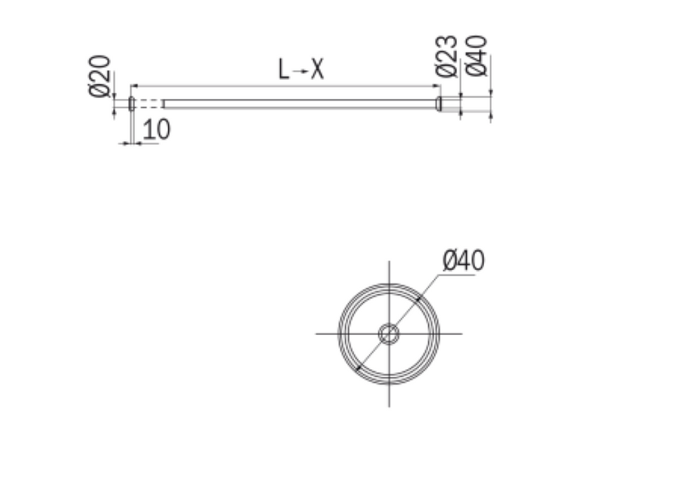 Inda Hotellerie Extendable Shower Rail 130/220cm - Chrome (A0146CAP)