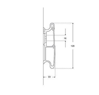 Pressalit PLUS Wall Track for Horizontal Mounting 2100mm Anthracite Grey R9821112