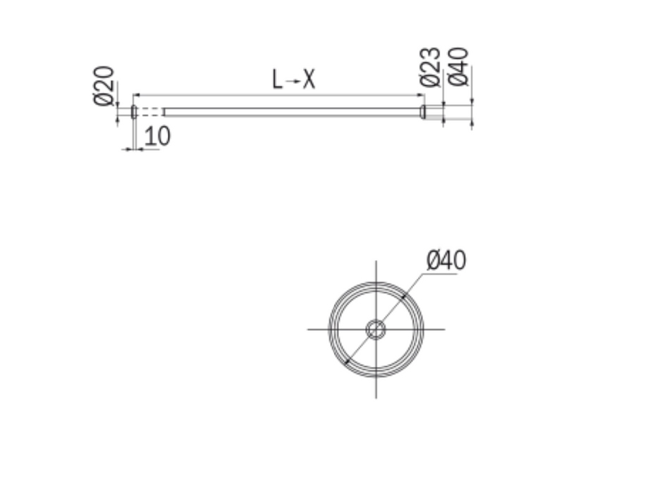 Inda Hotellerie Shower Rail (extendable) 85/135cm - Chrome (A0146BAP)