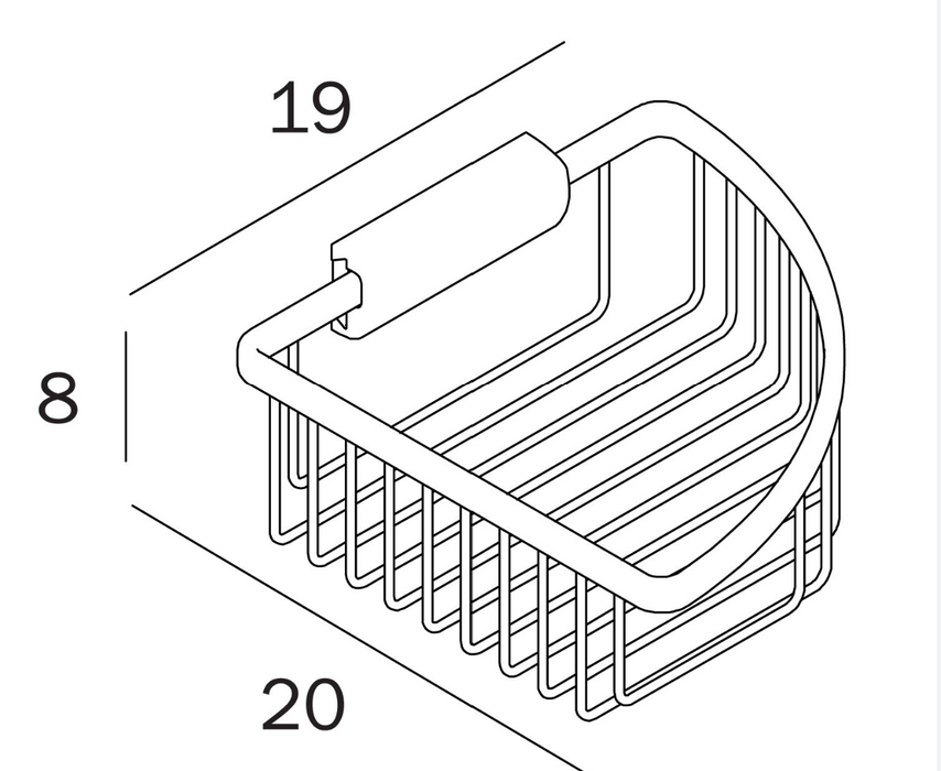 Inda Hotellerie Corner Soap Basket 19x8hx20cm - Chrome (AV131ECR)