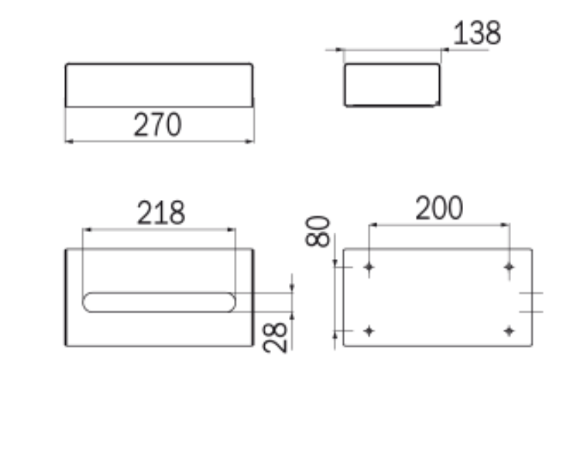 Inda Hotellerie Kleenex Dispenser 27x14hx7cm - Chrome (A07250AL)
