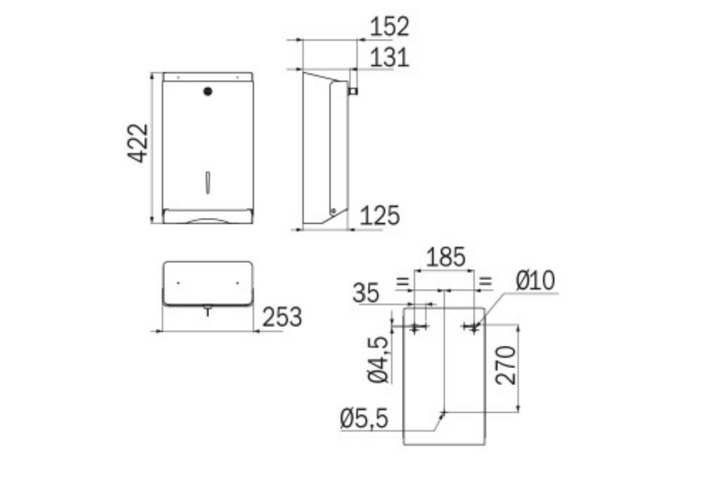 Inda Hotellerie Paper Towel Dispenser with Key 26x43hx13cm - Chrome (AV4290AL)