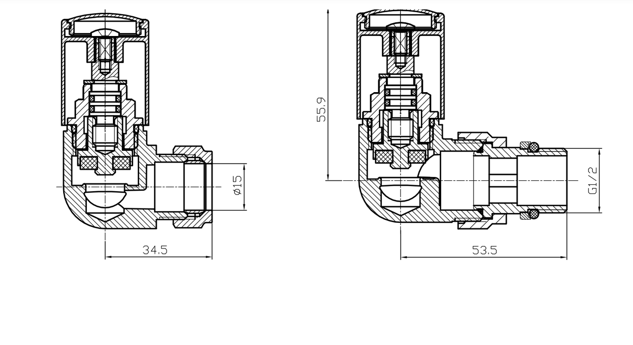 Kartell K-VIT Corner Valve 15mm (Pair) - White (CRNV-WHITE)