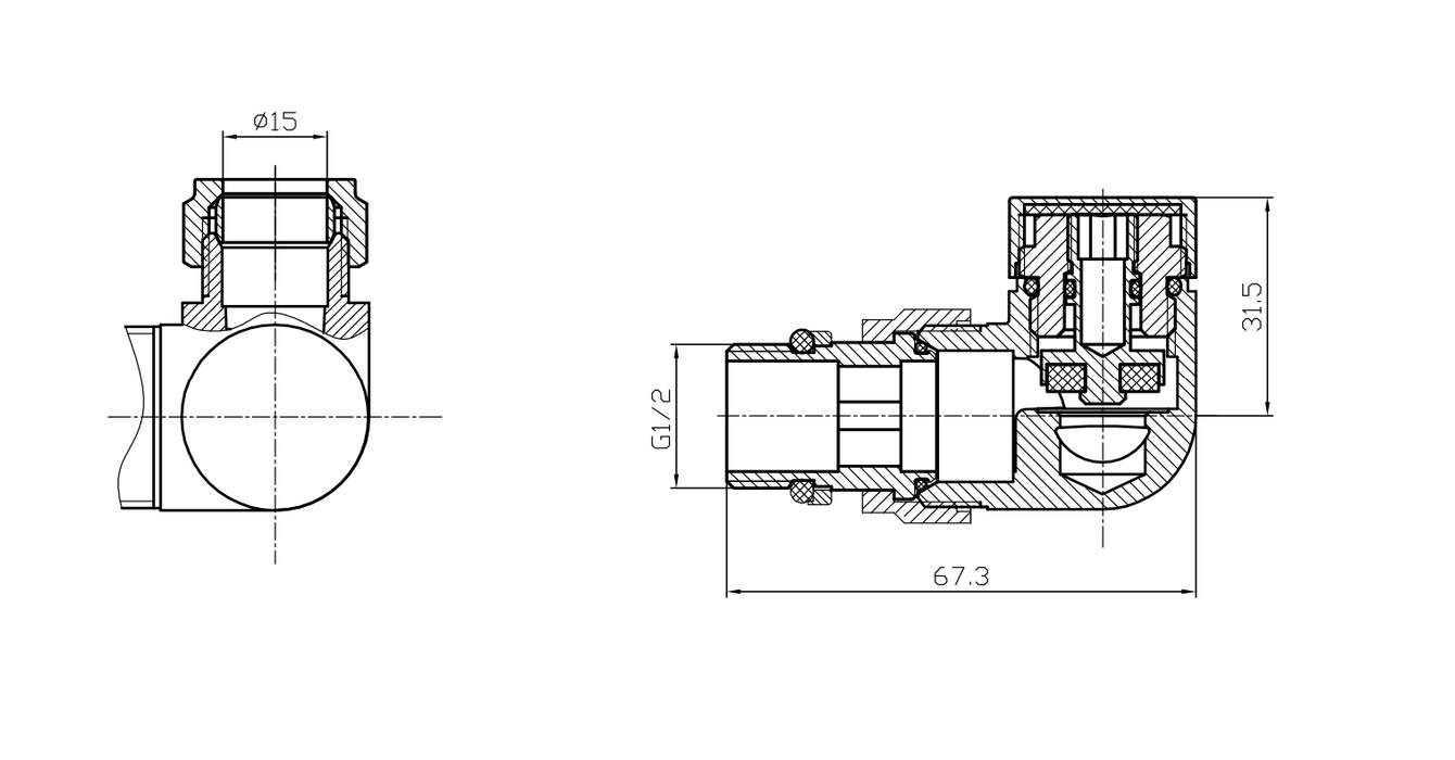 Kartell K-VIT Corner Valve 15mm (Pair) - White (CRNV-WHITE)