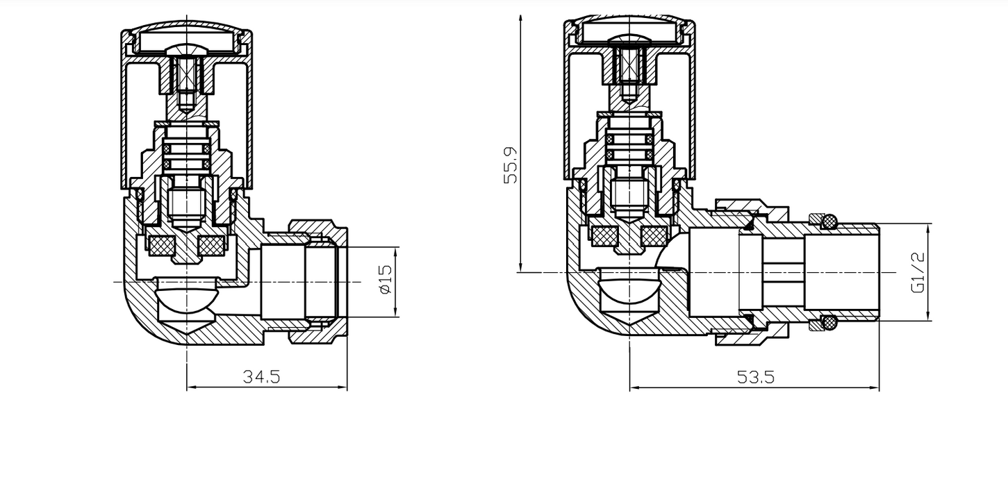 Kartell K-VIT Corner Valve (Pair) Chrome (CRNV)
