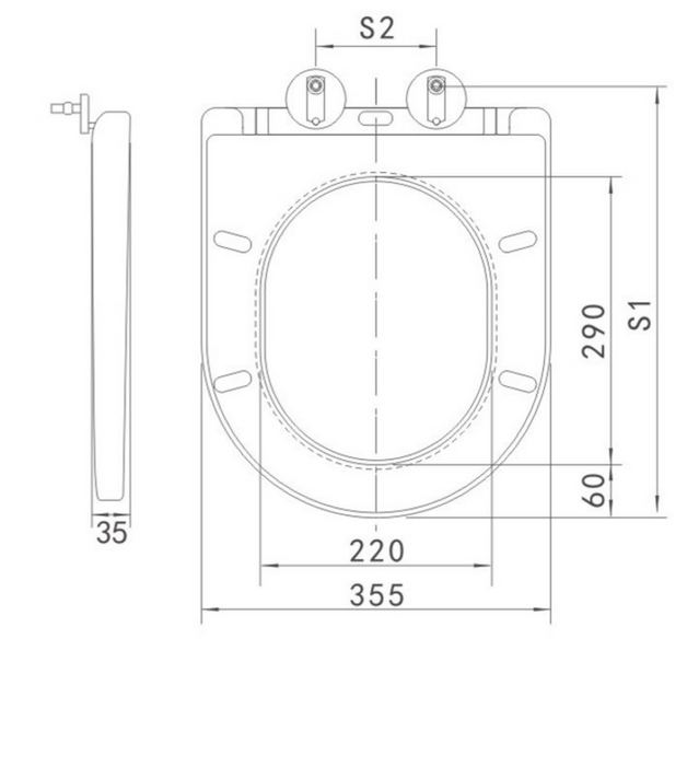 Kartell K-VIT Kameo Rimless Wall Hung WC Pan and Soft Close Seat (POT539KA-SEA102D)