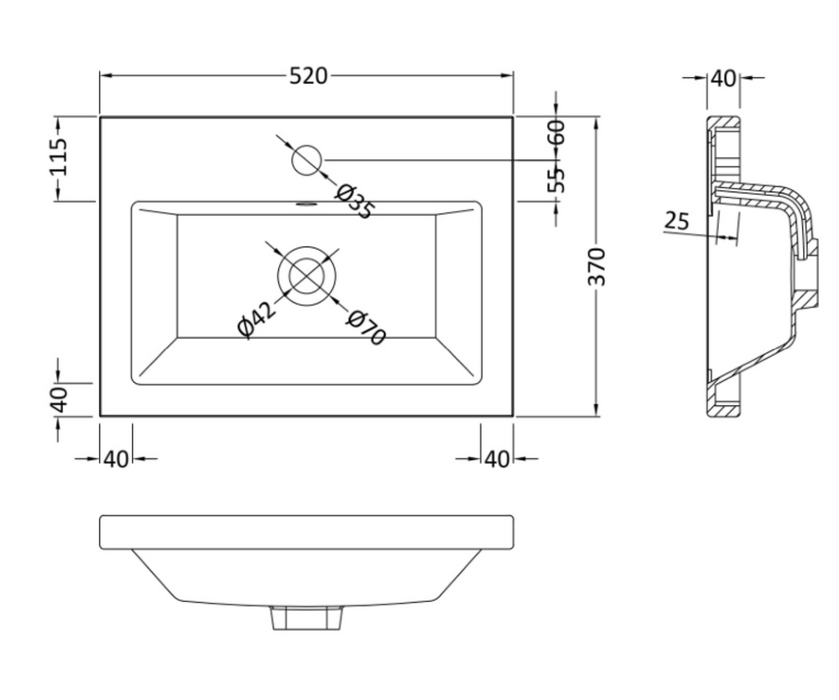 Kartell K-VIT Kore Wall Hung 500mm Drawer Unit with Basin Gloss White (KOR500WM-W-KOR500Basin))