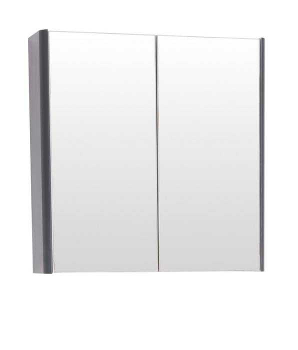 Kartell K-VIT Options 24 600mm Mirror Cabinet – White Gloss & Matt Cool Grey (OPT600MIR-WT) (T600MIR-CG)