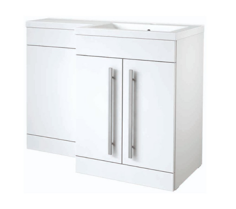 Kartell K-VIT City 1100mm L-Shaped Furniture Set Left Hand (Including Cistern) - White Gloss (FUR709CI-FUR730CI-FUR430NEW-ACC001N)