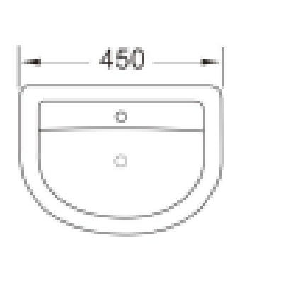 Kartell K-VIT Kameo 450mm 1 Tap Hole Basin and Full Pedestal-White Gloss (POT544KA-POT532KA)