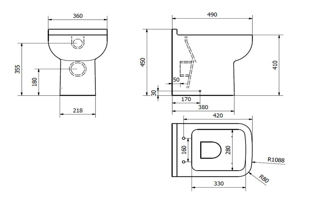 Kartell K-VIT Options 600 Back To Wall WC With Soft Close Seat-White Gloss (POT071OPR-SEA600OP)