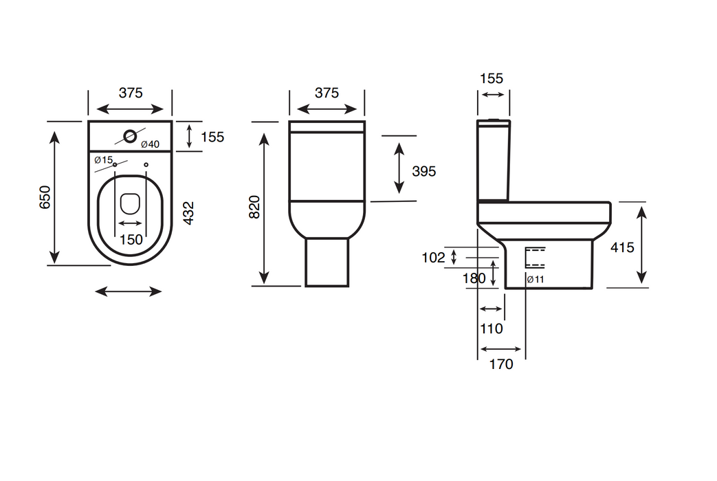 Kartell K-VIT Bijoux Close Coupled WC Pan-White Gloss (BJX-PAN)