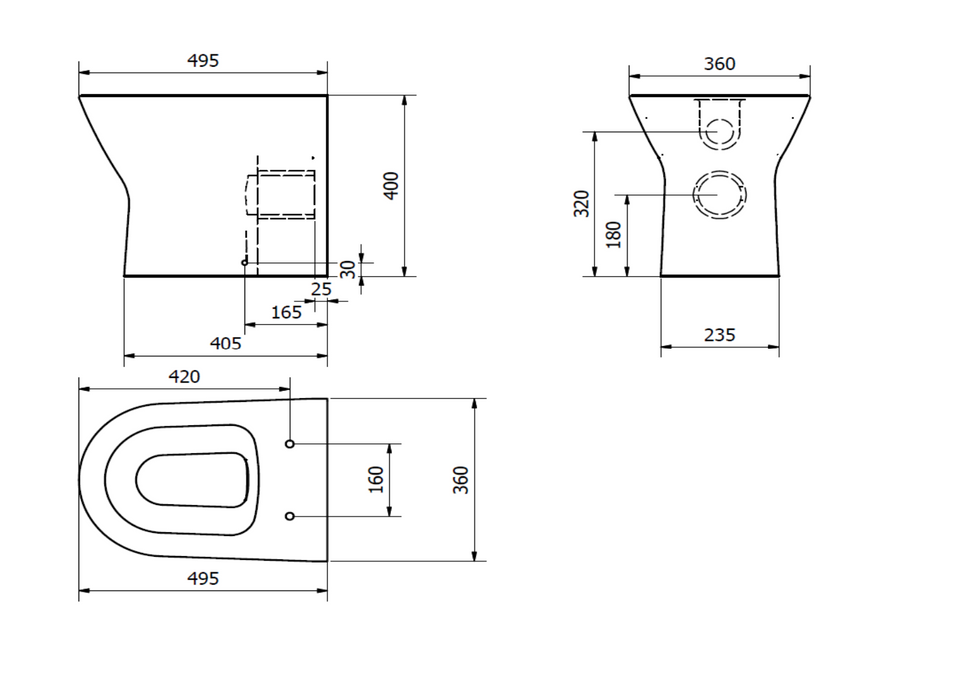Kartell K-VIT Project Round Back to Wall WC Pan (POT873PR)