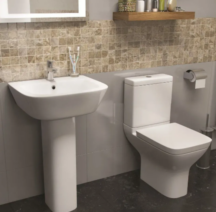 Kartell K-VIT Project Square Close Coupled WC Pan with Cistern & Soft Close Seat (POT860PR-POT600SE-POT866PR)