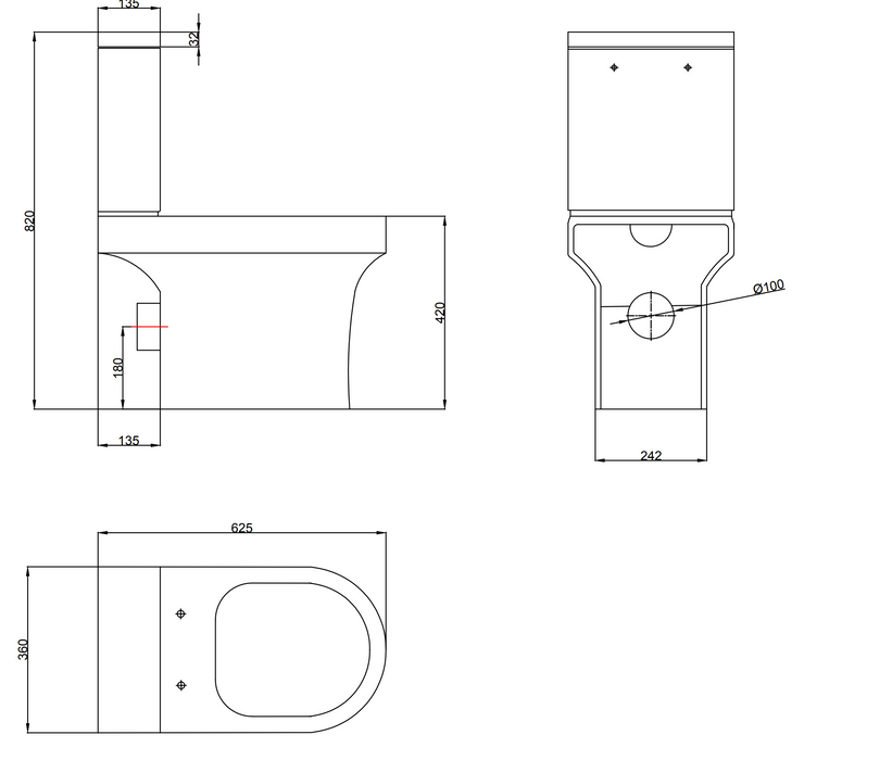 Kartell K-VIT Ozone Close Coupled Rimless Pan (POT020OZ)