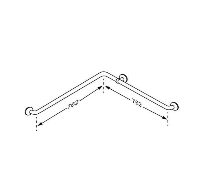 Pressalit Care PLUS Handrail 762x762mm Anthracite (RT126112)