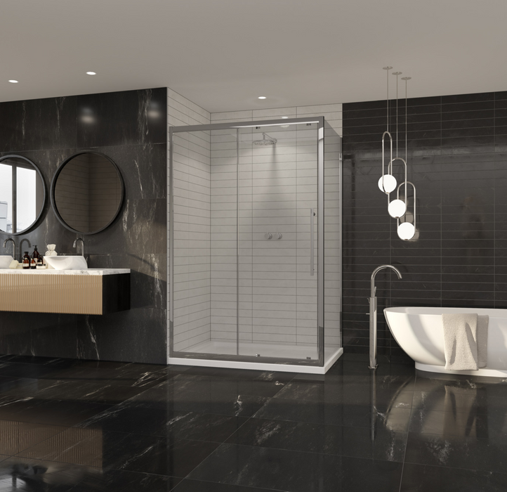 Impey Coram Premier 8 Side Panel Chrome 700mm Clear Glass (P8SP70CUC)