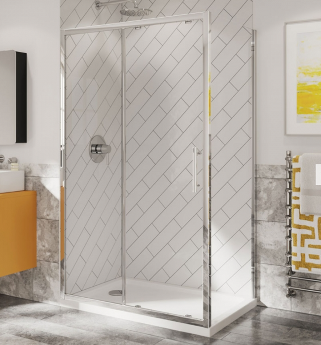 Impey Coram Optima 6 6mm Plain Glass 1100mm Wide Sliding Shower Door Chrome (O6SL11CUC)