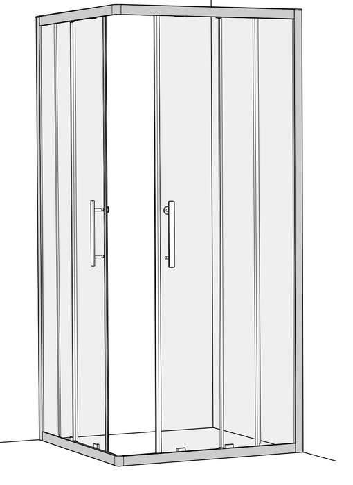 Impey Coram Premier 8 8mm Plain Glass 900mm x 900mm Corner Entry Shower Enclosure Chrome (P8CE90CUC)