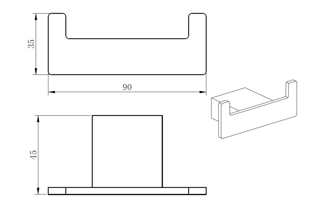 Kartell K-VIT Premium Robe Hook Matt Black (ACC314)
