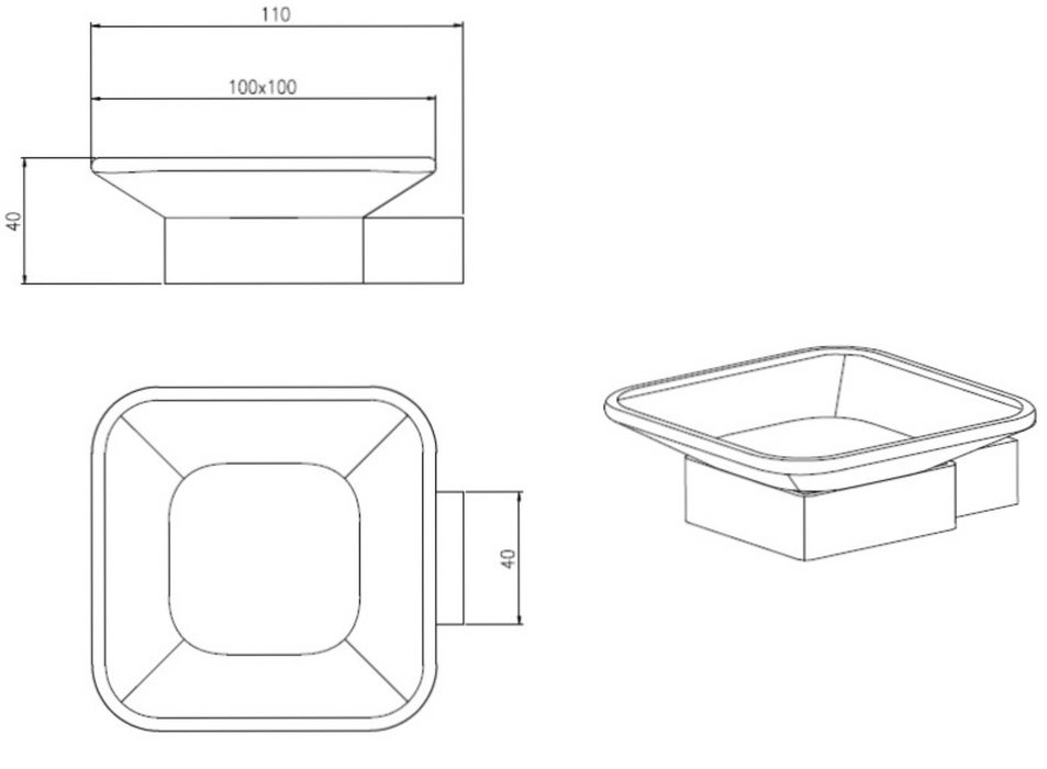 Kartell K-VIT Premium Soap Dish Holder Matt Black (ACC316)