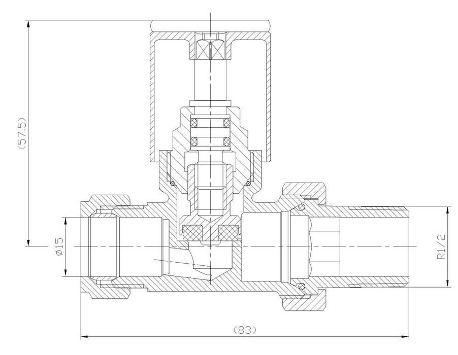 Kartell K-VIT Radiator Valve Straight and Angled 15mm (Pair) - Textured Grey (GREY-STR)(GREY-ANG)