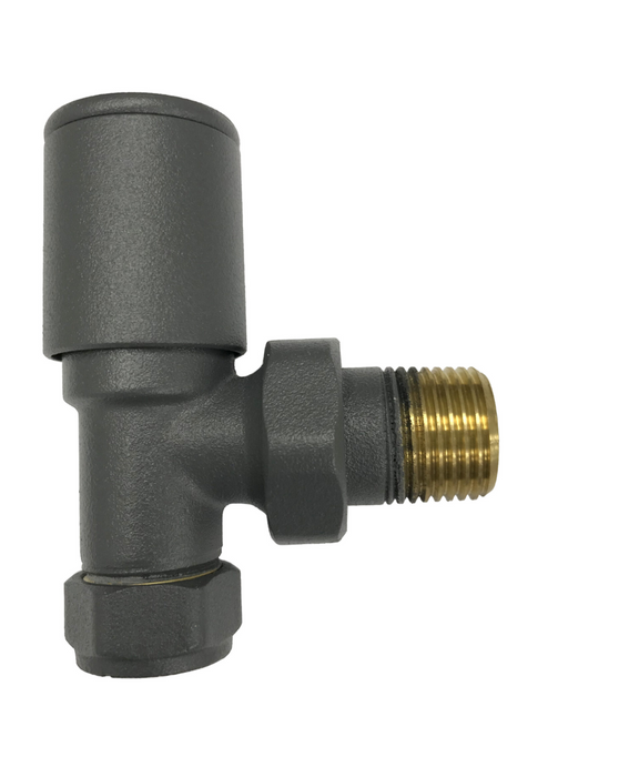 Kartell K-VIT Radiator Valve Straight and Angled 15mm (Pair) - Textured Grey (GREY-STR)(GREY-ANG)