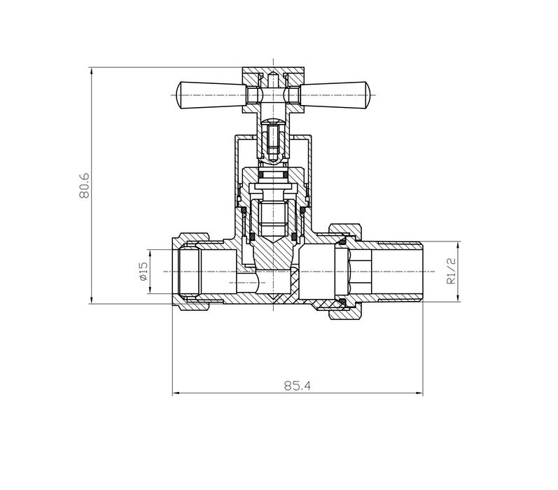 Kartell K-VIT Cross Head Rad Valve Straight and Angled Pair) Chrome (CROSS-STR)(CROSS-ANG)