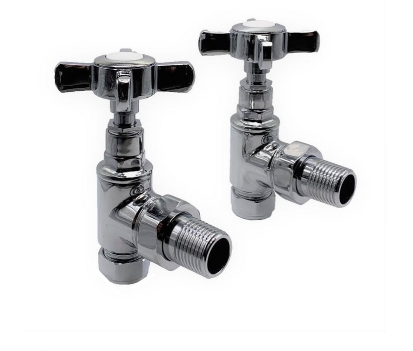 Kartell K-VIT Cross Head Rad Valve Straight and Angled Pair) Chrome (CROSS-STR)(CROSS-ANG)
