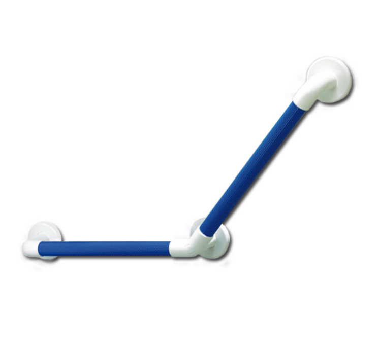AKW 1400 Series Grab Rail Large Plastic Fluted 32mm dia 450mm long x 135° Angle White/Blue (01440WH/BU)