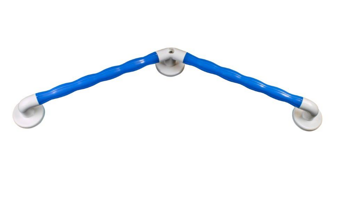 AKW 1600 Series 450x450 135° Angle Natural Grip Plastic Grab Rail White/Blue (01640WH/BU)