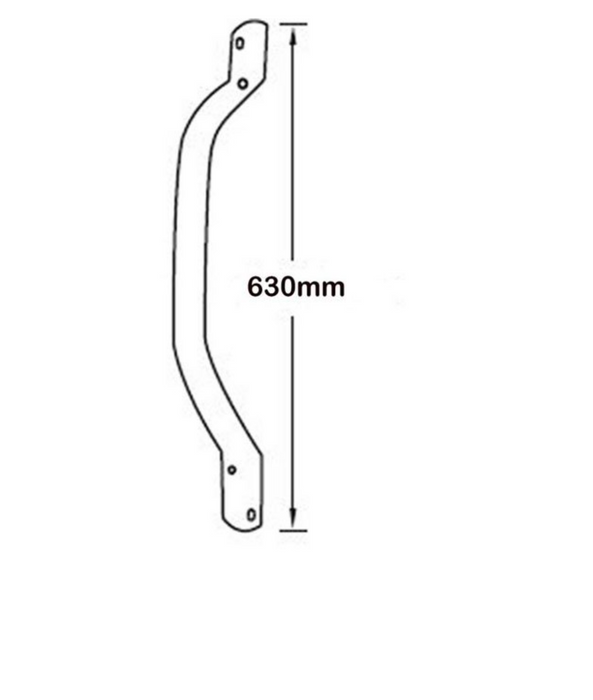 AKW 1700 Series 630mm Plastic Dipped Steel Cranked Grab Rail White (01750/1)