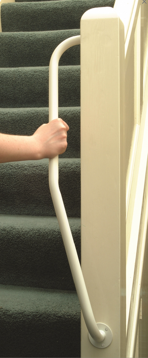 AKW 1700 Series White Powder Coated 32mm Diameter Steel Newel Rail Left or Right Handed (01745L)(01745R)