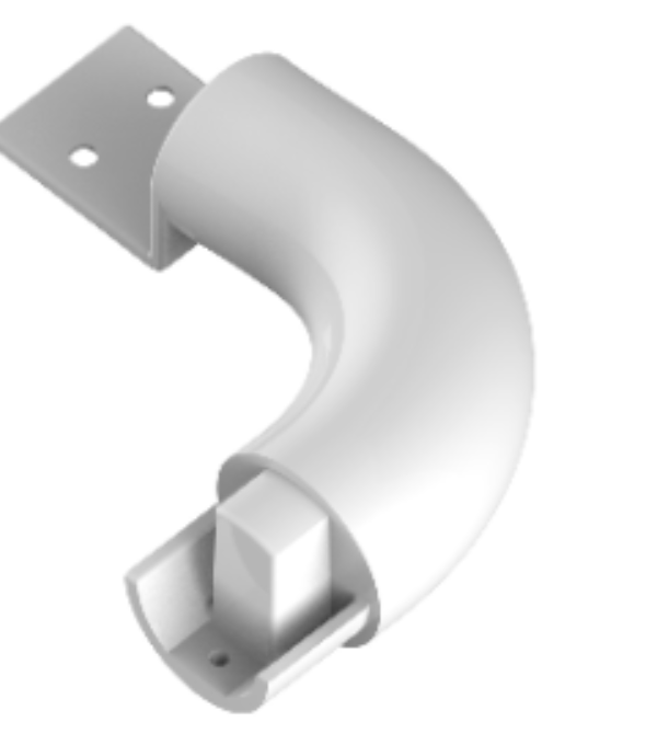 AKW Grab-A-Rail End Return Right Hand and Left Hand White (GARRTNWHR)(GARRTNWHL)