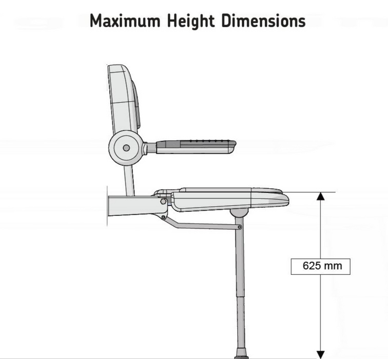 AKW 3000 Series Seat with Grey Padded Back and Arms (03131P)