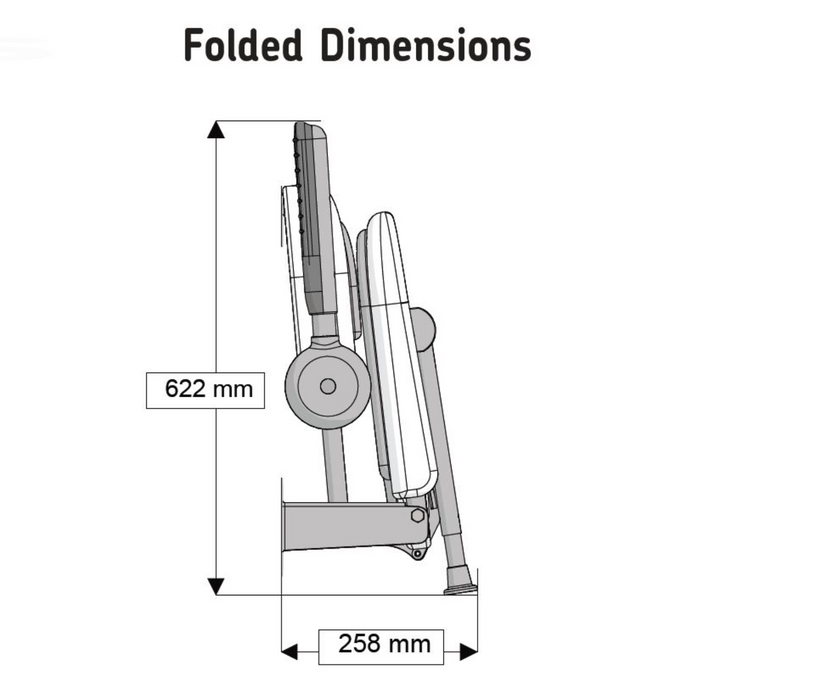 AKW 3000 Series Seat with Grey Padded Back and Arms (03131P)