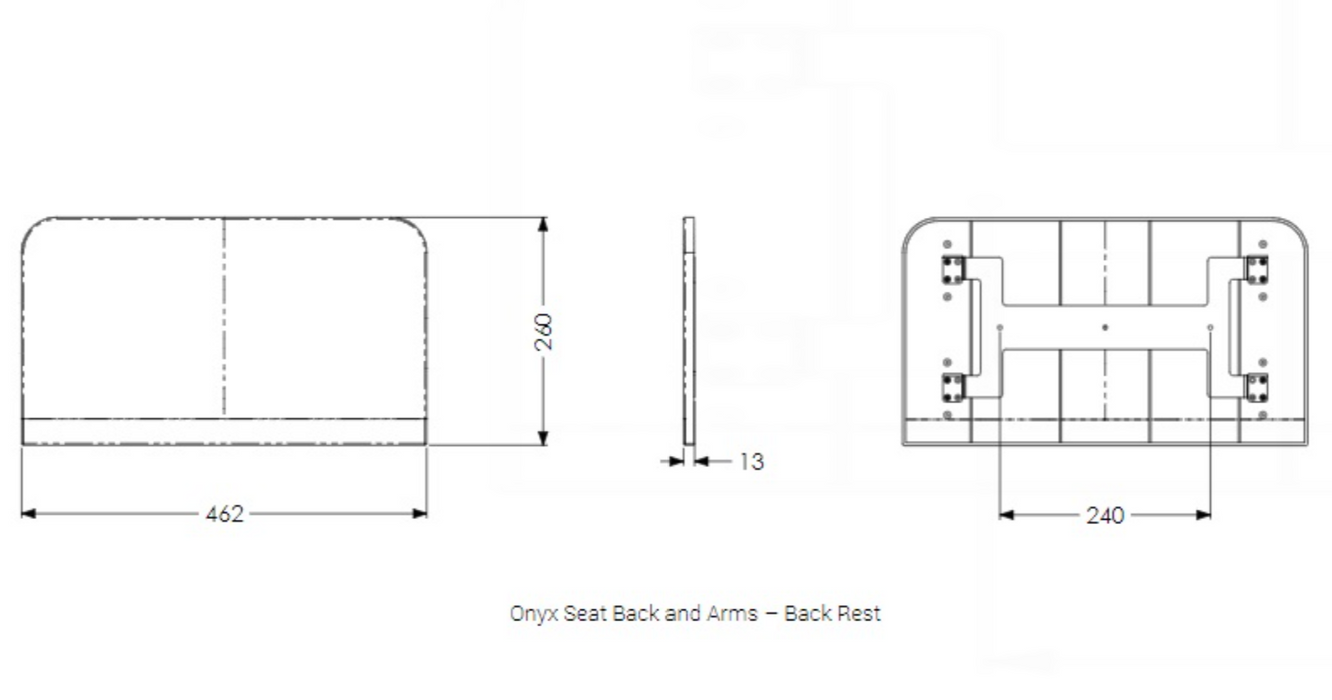 AKW Onyx Seat Back And Arms only -Black (02820BK-LS)