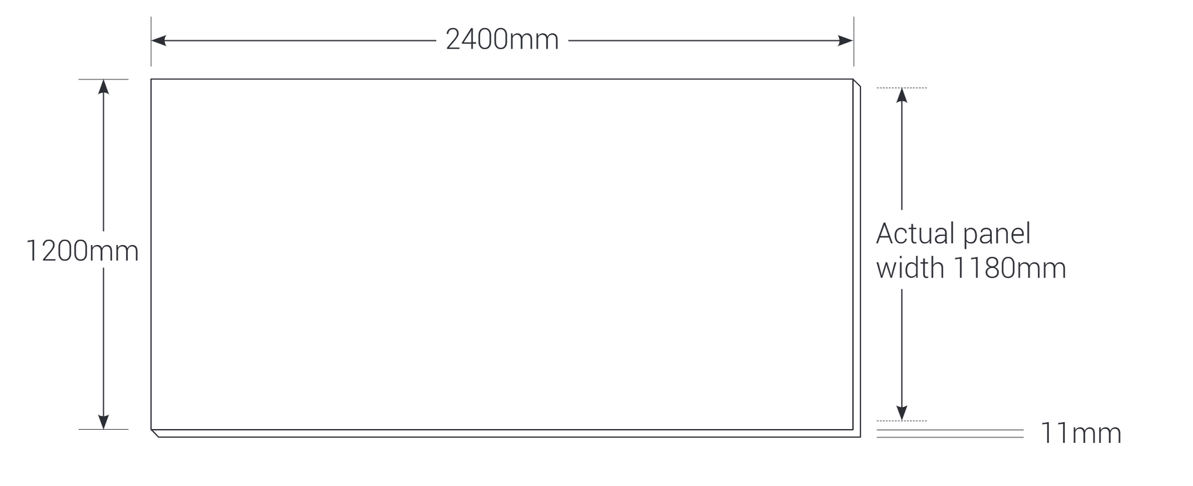 AKW Origins Bathroom Wall Panel (Square Edged) 1200mm Wide - Various Colours