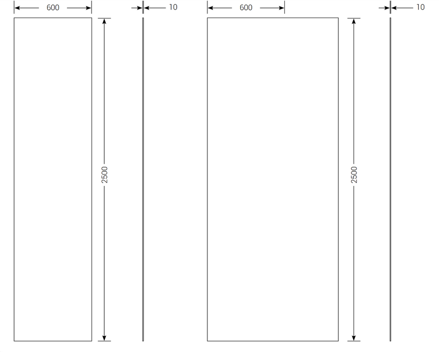 AKW Alveo PVC Wall Panels 600mm x 2500mm and 1000mm x 2500mm  - Various Colours