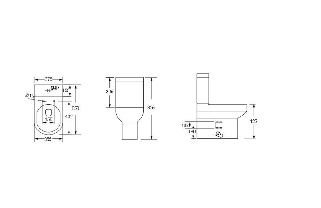 Kartell K-VIT Bijoux Close To Wall Close Coupled WC Pan - White Gloss (BJX-CTW)