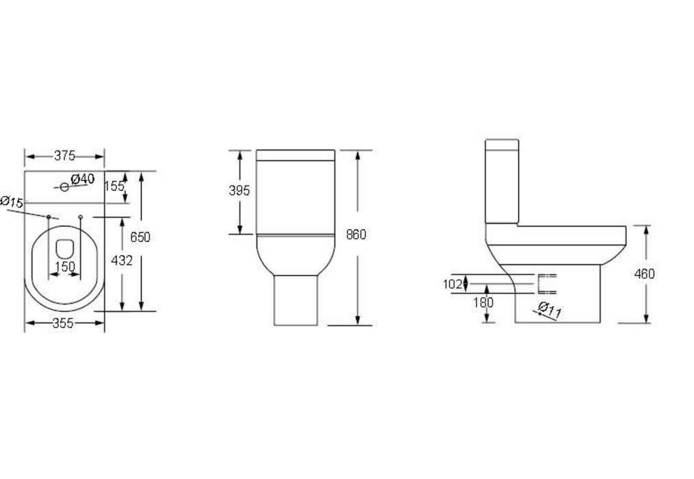 Kartell K-VIT Bijoux Comfort Height Close Coupled WC Pan - White Gloss (BJX-COM)