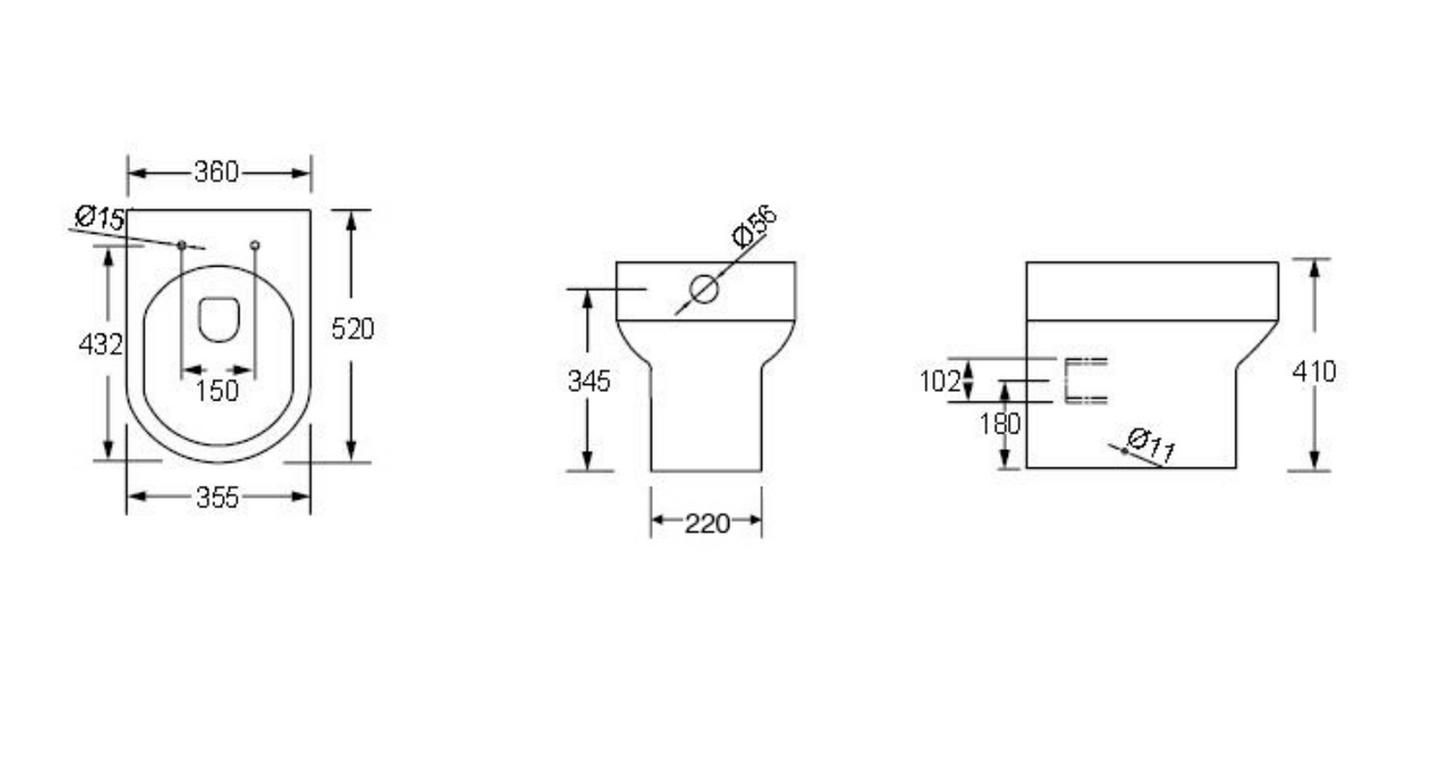 Kartell K-VIT Bijoux Back To Wall WC Pan - White Gloss (BJX-BTW)