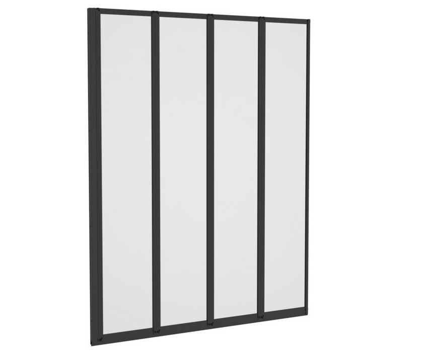 Kartell Aqualux 4 Fold Bath Screen Polished Silver or Black (AQ4FSLV)(AQ4FBLK)